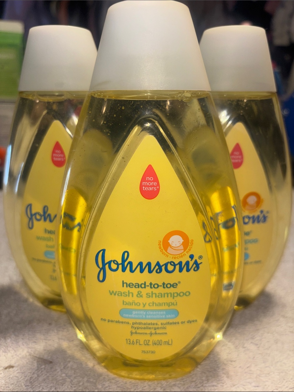 Johnson's Head-to-Toe Wash & Shampoo bundle of 3- Yellow